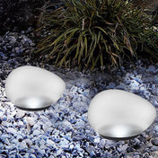 Frostet glas-look solcelledrevet jordlampe med kompakt design til udendørs stier og kanter