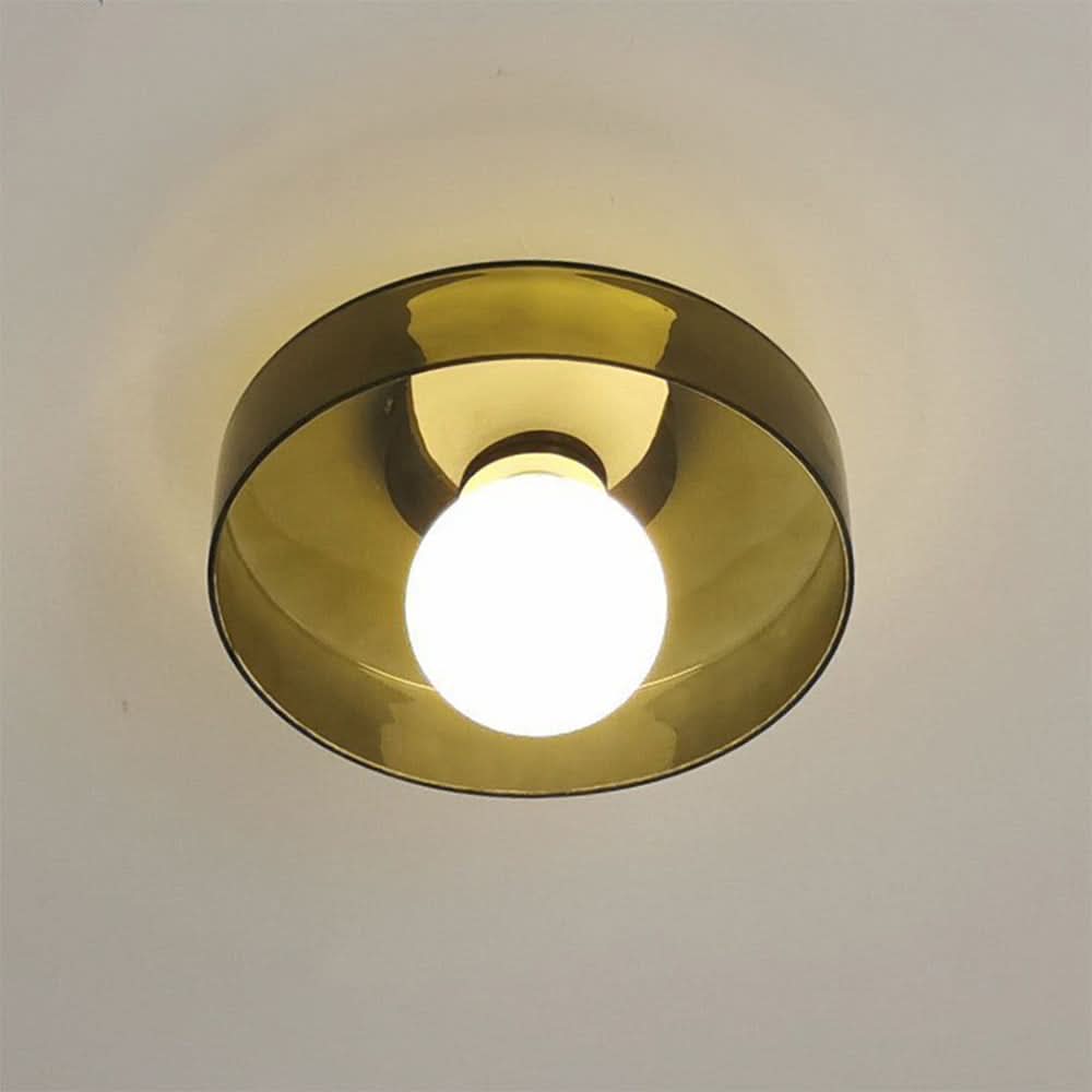 Moderne rund loftslampe med elegant glasdesign til moderne stuer, køkkener og gange
