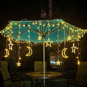 Solar String Lights With Star And Moon Hanging Shapes For Outdoor Decor