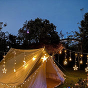 Solar String Lights With Star And Moon Hanging Shapes For Outdoor Decor