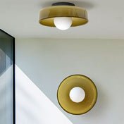 Moderne rund loftslampe med elegant glasdesign til moderne stuer, køkkener og gange
