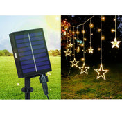 Solar String Lights With Star And Moon Hanging Shapes For Outdoor Decor