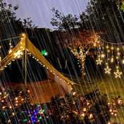 Solar String Lights With Star And Moon Hanging Shapes For Outdoor Decor