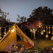 Solar String Lights With Star And Moon Hanging Shapes For Outdoor Decor