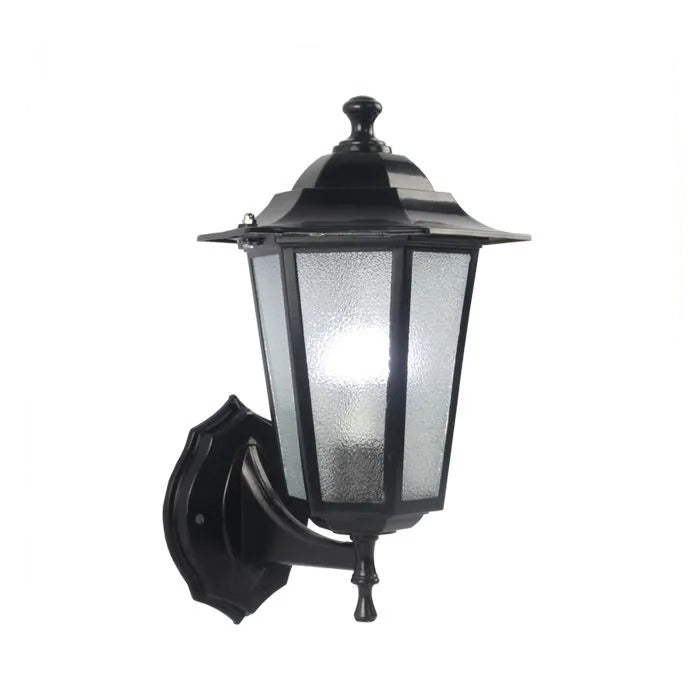 Outdoor Wall Lantern With Motion Sensor And Black Metal Frame For Exterior Use For Exterior Walls And Entrances