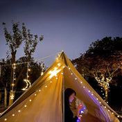 Solar String Lights With Star And Moon Hanging Shapes For Outdoor Decor