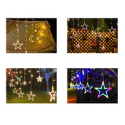 Solar String Lights With Star And Moon Hanging Shapes For Outdoor Decor