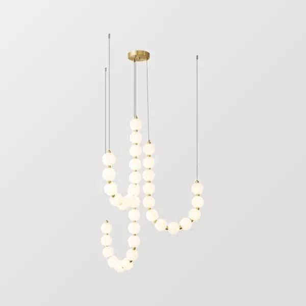 Elegant hvid halskædeinspireret lysekrone med LED-lys til moderne boligindretning og spisesteder