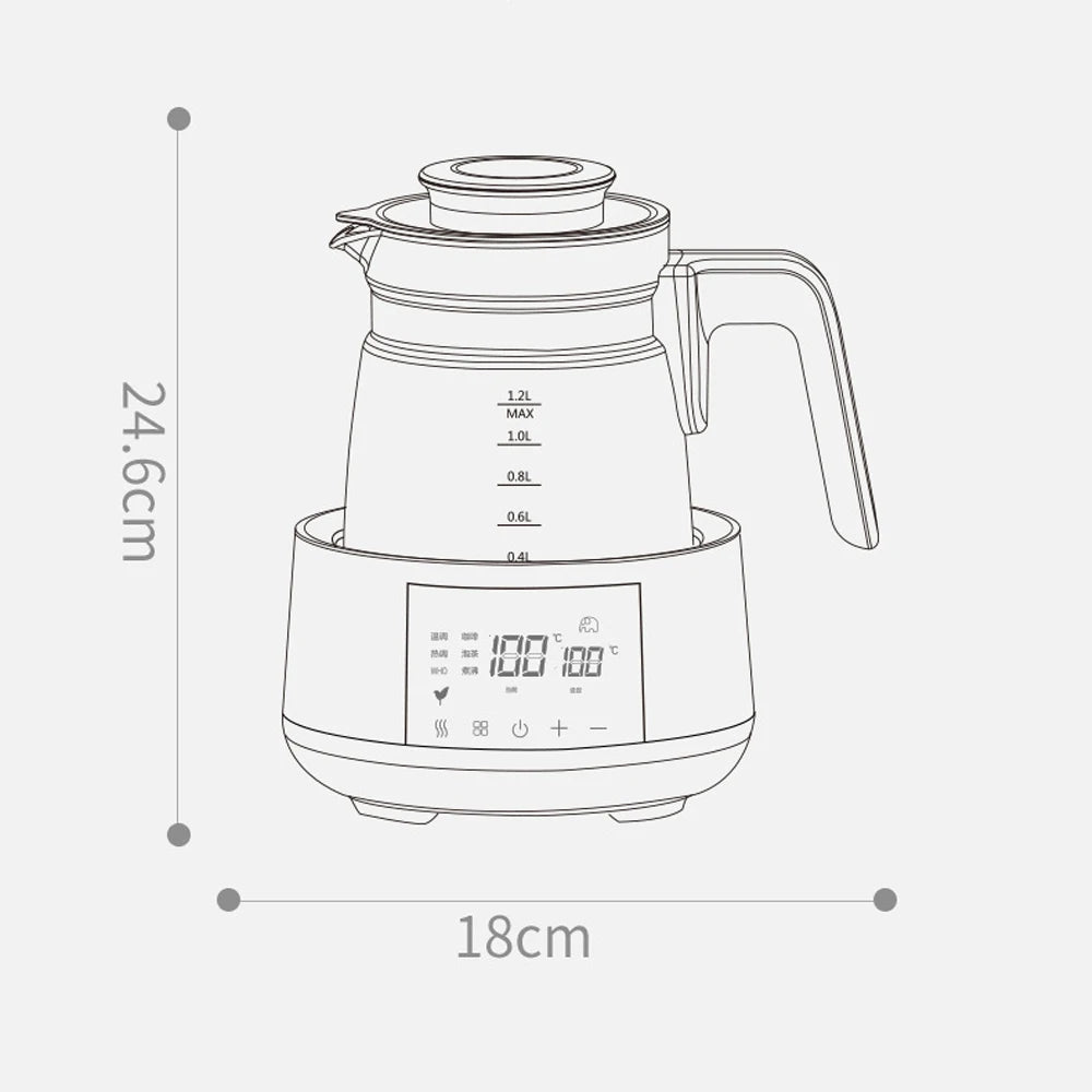 1.2L Electric Water Kettle Infant Thermostatic Milk Regulator Baby Kettle Keep Warm 24 Hours Smart Insulation Pot Milk Warmer 5