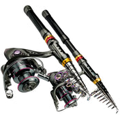 1.8-3.6m Carbon Fiber Fishing Rod And Reel Combo Super Hard Telescopic Fishing Pole Spinning Reel Kit Max Resistance 3-8kg Pesca 1