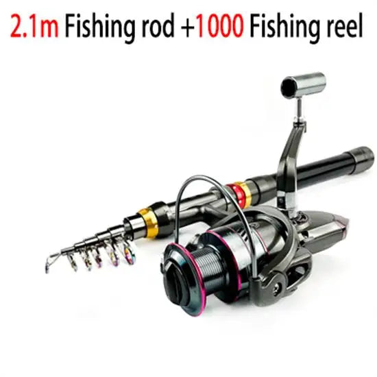 1.8-3.6m Carbon Fiber Fishing Rod And Reel Combo Super Hard Telescopic Fishing Pole Spinning Reel Kit Max Resistance 3-8kg Pesca 7