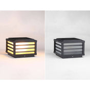 Lampe murale solaire extérieure noire, design carré pour montage sur clôture, pour murs et espaces de vie extérieurs