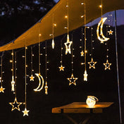 Solar String Lights With Star And Moon Hanging Shapes For Outdoor Decor