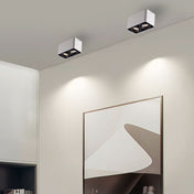 Firkantet justerbar loftslampe med dæmpbar LED-lys, moderne loftsarmatur med bevægeligt hoved