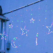Solar String Lights With Star And Moon Hanging Shapes For Outdoor Decor