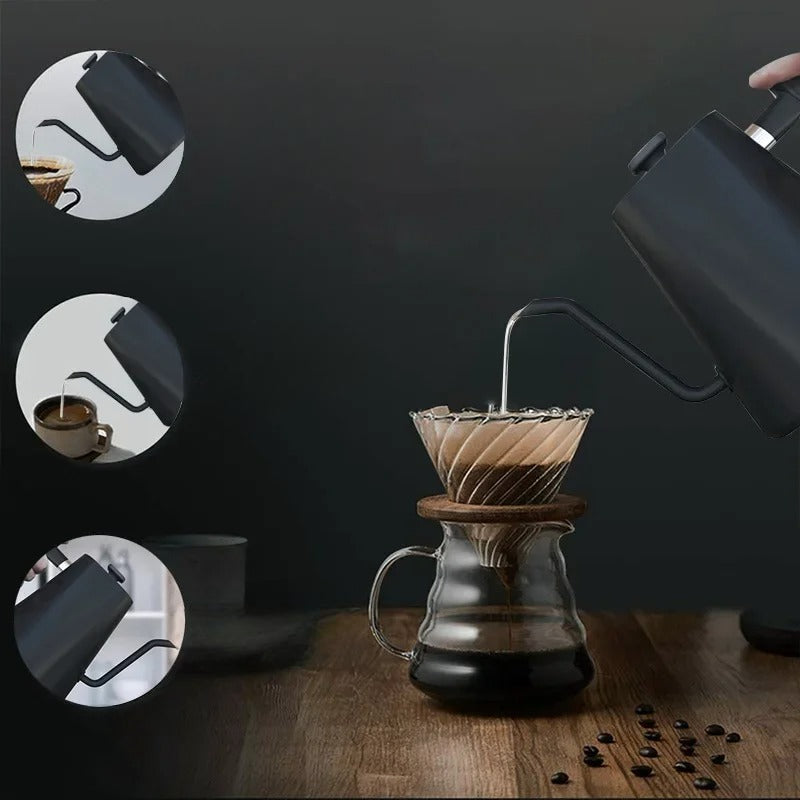Aurora 1200W elektrisk elkedel med fleksibel tud og temperaturkontrol til kaffe og te 110V/220V