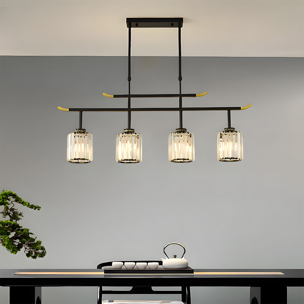 Kitchen Island Ceiling Light | Luxury Multi-Light Fixture | Elegant Indoor Light | Modern Dining Room Lighting | Iron and Crystal Design - Zardee 1