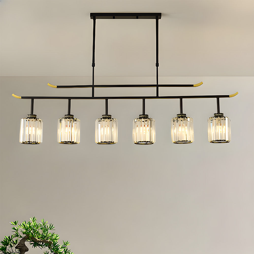 Variant image for Kitchen Island Ceiling Light | Luxury Multi-Light Fixture | Elegant Indoor Light | Modern Dining Room Lighting | Iron and Crystal Design - Zardee-3