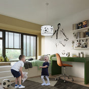 Lámpara colgante LED en forma de balón de fútbol para niños, luz de techo con diámetro de 40 cm para salas de juegos y dormitorios
