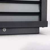 Lampe murale solaire extérieure noire, design carré pour montage sur clôture, pour murs et espaces de vie extérieurs
