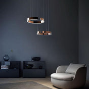 Lampada a sospensione LED circolare per soggiorno moderno con design ad anello minimalista per interni domestici contemporanei
