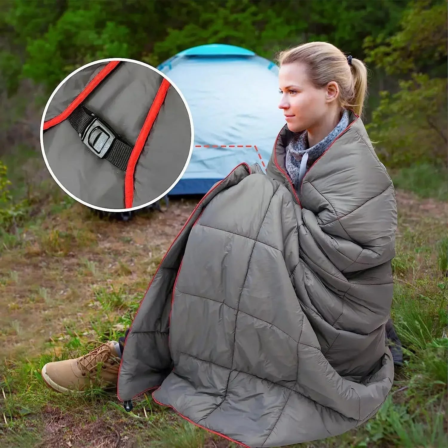 משטח שינה קמפינג SummitCloud ושמיכת תרמית לשימוש חיצוני במזג אוויר קר, משטח מנוחה נעים ללילה