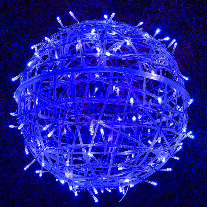 Hanging LED Sphere Lights With Metal Wire Ball Pattern For Outdoor Decor And Patio Ambience