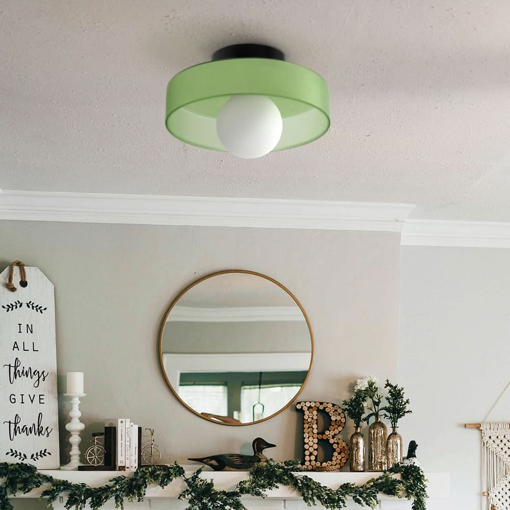 Moderne rund loftslampe med elegant glasdesign til moderne stuer, køkkener og gange