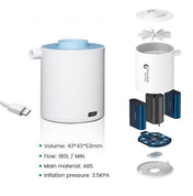 Pompe à air ultra compacte et lanterne pour voyage et plein air, gonfleur et lampe de poche