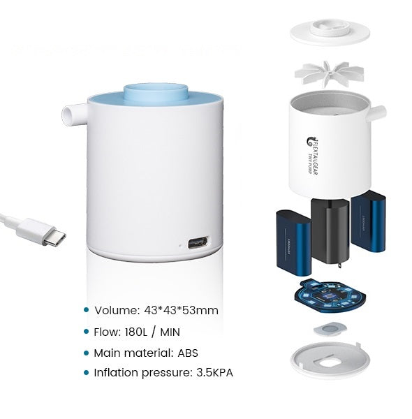 Pompe à air ultra compacte et lanterne pour voyage et plein air, gonfleur et lampe de poche
