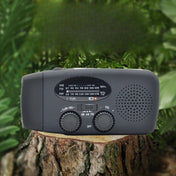 2000 mAh nødradio med LED-lys, USB og solopladning, genopladelig bærbar udendørs FM- og AM-radio