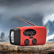 2000 mAh nødradio med LED-lys, USB og solopladning, genopladelig bærbar udendørs FM- og AM-radio