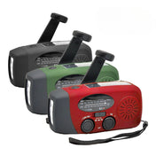 2000 mAh nødradio med LED-lys, USB og solopladning, genopladelig bærbar udendørs FM- og AM-radio