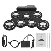 2022New Folding Silicone Hand Roll USB Electronic Drum Portable Practice Drums Pad Kit With Drumsticks Sustain Pedal 0