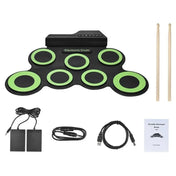 2022New Folding Silicone Hand Roll USB Electronic Drum Portable Practice Drums Pad Kit With Drumsticks Sustain Pedal 6