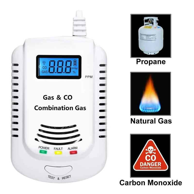 2024 Natural Gas Detector And Carbon Monoxide CO Detector Combustible Gas Leak Detector Monitor For Co Lpg Methane In Kitchen 2
