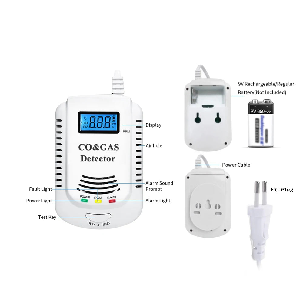 2024 Natural Gas Detector And Carbon Monoxide CO Detector Combustible Gas Leak Detector Monitor For Co Lpg Methane In Kitchen 4