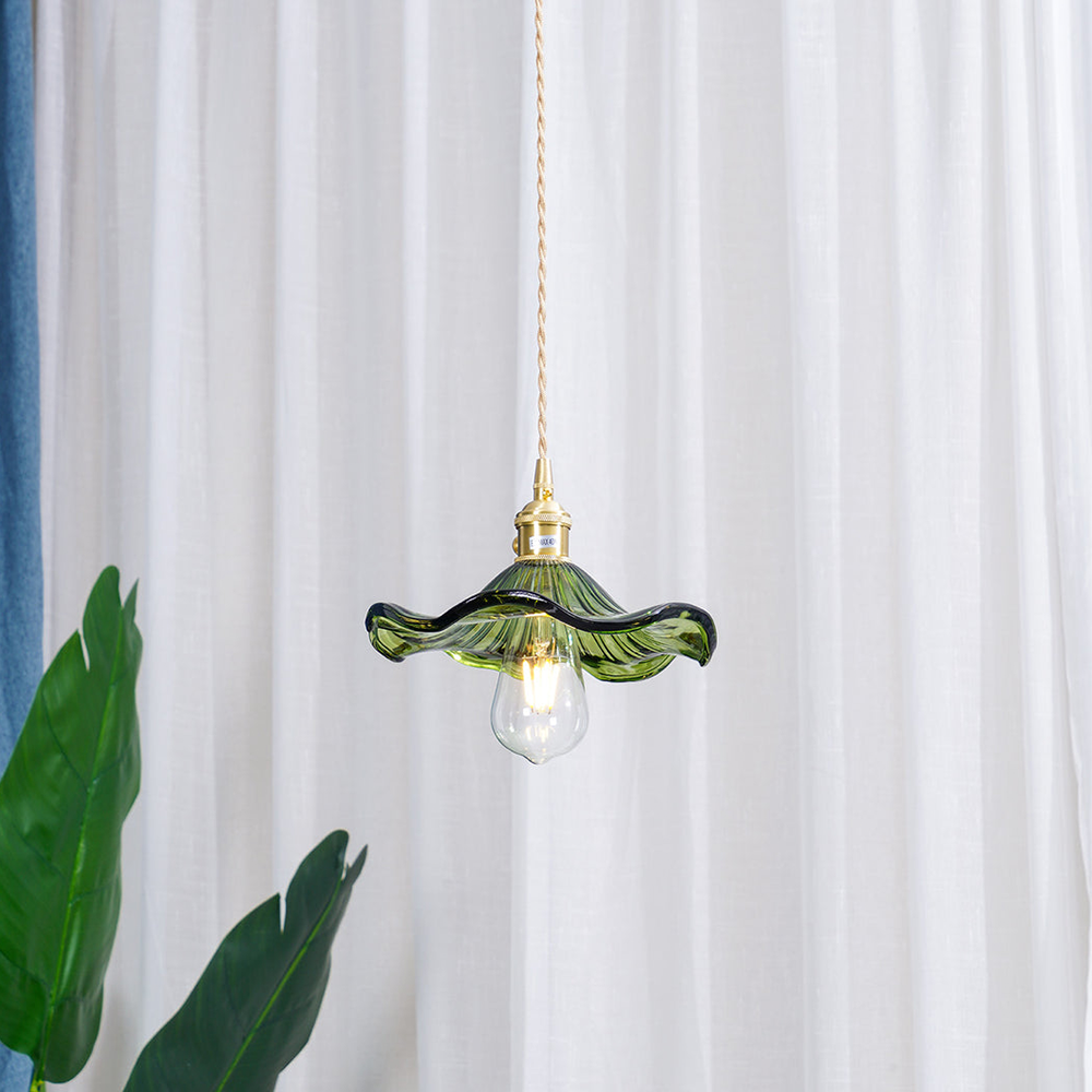 Hibiscus Flower Pendant Light | Elegant Glass Pendant Lighting | Adjustable Hanging Light | Modern Ceiling Fixture | Stylish Home Decor - Zardee-4