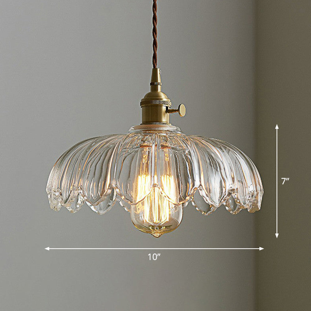 Variant image for Vintage Floral Hanging Lamp | Glass Pendant Light Fixture | Kitchen Pendant Lighting | Elegant Hanging Lights | Copper Pendant Light - Zardee-2