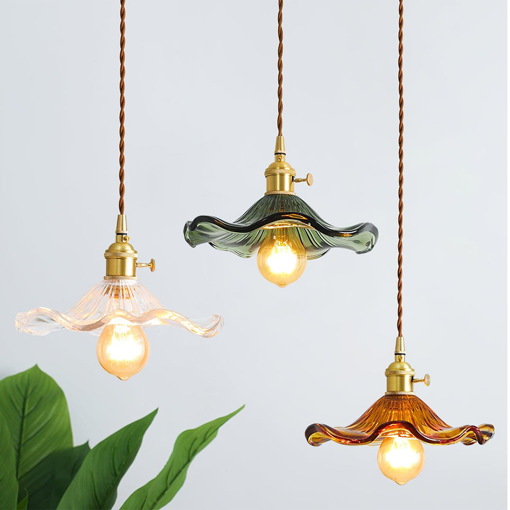 Hibiscus Flower Pendant Light | Elegant Glass Pendant Lighting | Adjustable Hanging Light | Modern Ceiling Fixture | Stylish Home Decor - Zardee-2