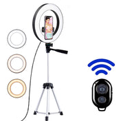 LED Selfie Ringlys til Telefoner med Bluetooth Fjernbetjening, Tripod Holder og Telefonholder, Vigtig Tilbehør
