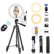 LED Selfie Ringlys til Telefoner med Bluetooth Fjernbetjening, Tripod Holder og Telefonholder, Vigtig Tilbehør