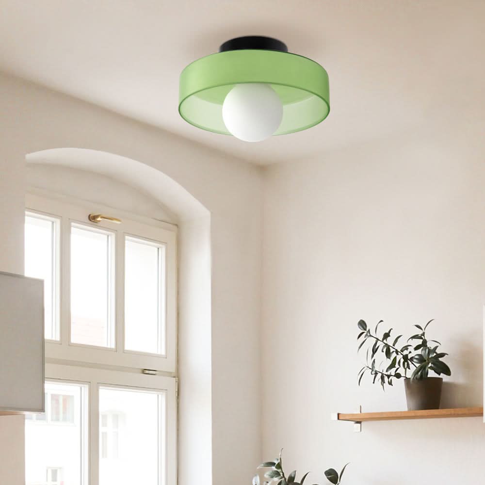 Moderne rund loftslampe med elegant glasdesign til moderne stuer, køkkener og gange
