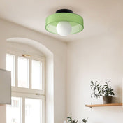 Moderne rund loftslampe med elegant glasdesign til moderne stuer, køkkener og gange