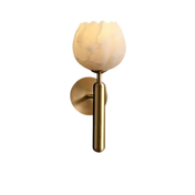 Contemporary LED Marble Wall Lamp With Copper Accents For Modern Home Lighting And Hallways