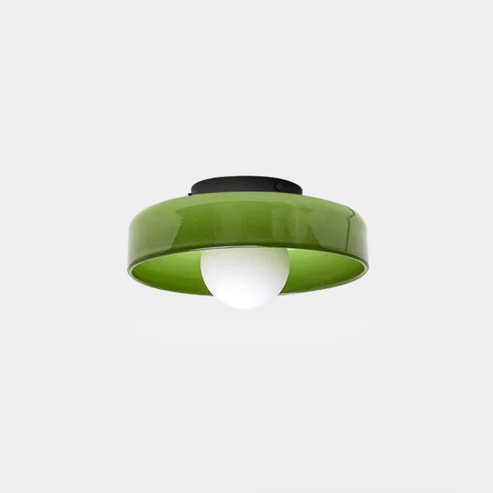 Moderne rund loftslampe med elegant glasdesign til moderne stuer, køkkener og gange