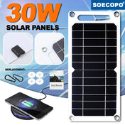 30W Sunpower Portable Solar Panel 5V Solar Plate WithUSB Safe Stabilize Charger ForPower Bank Phone Outdoor Camping Home RV Gift 0