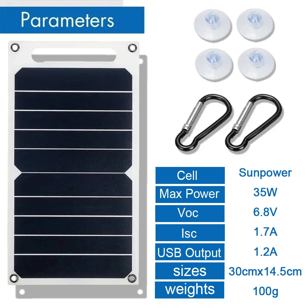 30W Sunpower Portable Solar Panel 5V Solar Plate WithUSB Safe Stabilize Charger ForPower Bank Phone Outdoor Camping Home RV Gift 5