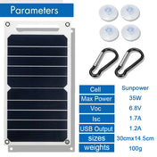 30W Sunpower Portable Solar Panel 5V Solar Plate WithUSB Safe Stabilize Charger ForPower Bank Phone Outdoor Camping Home RV Gift 5