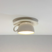 NovaCup Ceramic Coffee Cup Flush Mount Ceiling Light For Modern Living Spaces Available In Cheerful Colors